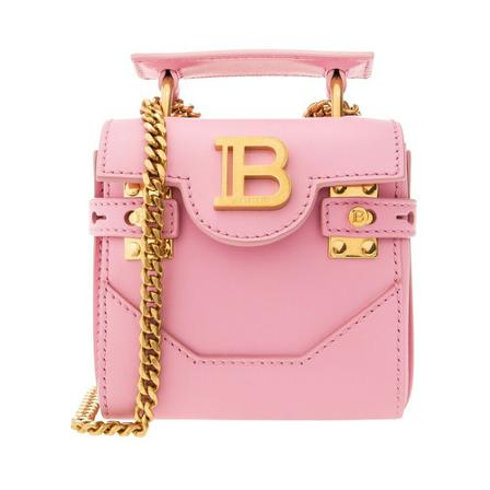 Balmain, B-Buzz Mini shoulder bag Roze, Dames, Maat:ONE Size,leer