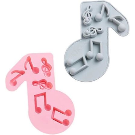 2 stk. Silikonform Former Silikon Baking Gummiformer Silikon Isbit Musikk Note Kakeform Musikk Note Blondematte Musikk Note Kake Polymerleire 3d B