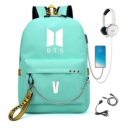 Bts Backpack Cute Usb Charging School Bag