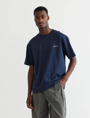 Woodbird Wbbaine Fish Tee - Navy - S