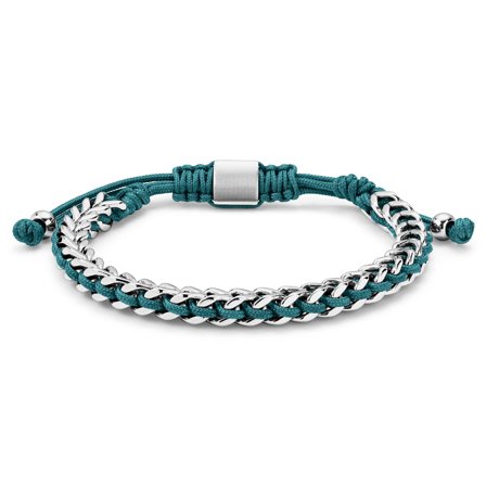 Pulseira em Aço Inoxidável e Nylon Turquesa para homens - Pulseiras em aço