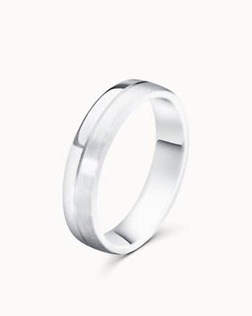 Philip Wedding Ring for Men 18K White Gold - Vintage Design from Vanbruun