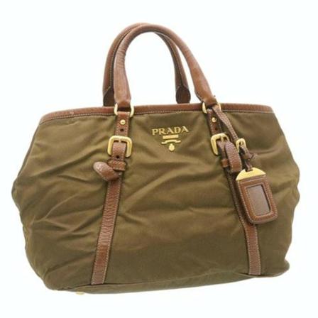 Prada Vintage, Pre-owned Nylon Handbag Groen, Dames, Maat:ONE Size
