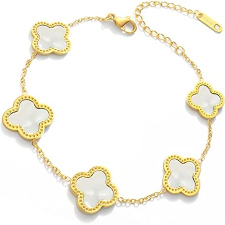 Hvit Fashion Link Armbånd for Kvinner, Søte Enkle Armbånd Jewe