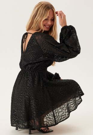 Bubbleroom Occasion - 3D Lurex Raglan Sleeve Short Dress - L