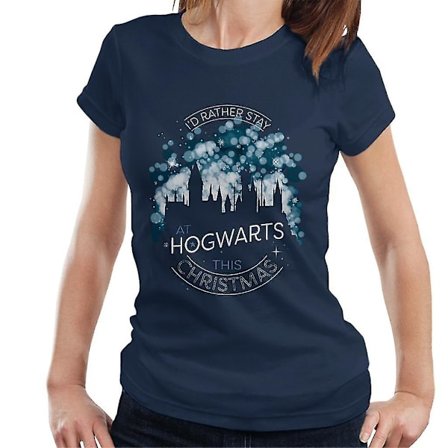 Harry Potter Christmas bor på Hogwarts Denna Xmas T-shirt för kvinnor