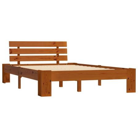 Vidaxl Sängram Honungsbrun Massiv Furu 140x200 Cm Brun
