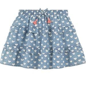 Hatley Blue Chambray Hearts Skirt 4 Years - Skirts - 4 years - Blue