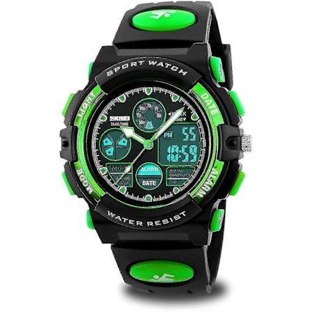 Digital sportsklokke for barn, vanntette sports- og utendørsklokker for gutter og jenter, elektroniske, analoge quartz-armbåndsur for barn med - XC