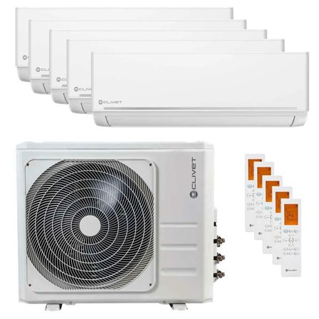 Condizionatore Clivet EZCool penta split 9000+9000+9000+9000+9000 BTU inverter A++ unità esterna 12.3 kW