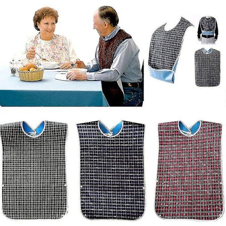 3-pak Store Hagesmække til Voksne med Krummefanger - Vaskbare Spisehagesmække til Voksne - chuan_Särskilda gåvor