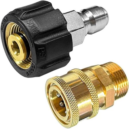 Høytrykksvasker adaptersett M22 3/8" slange hurtigkoblingssett, pistol hurtigkobling for høytrykksslanger