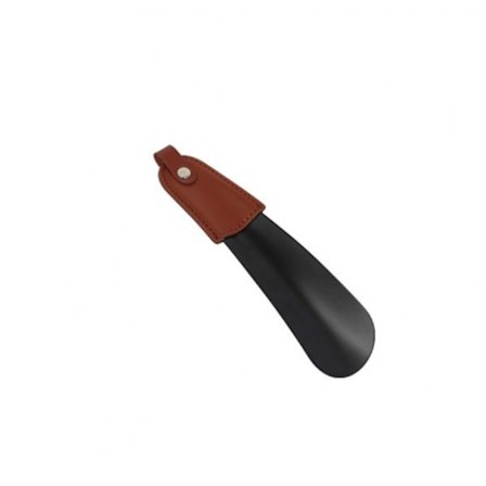 (Sort) Skohorn i rustfrit stål - Lille metalskohorn 15,5 cm