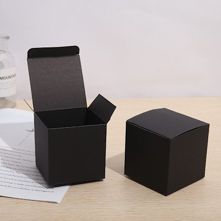 5 Gaveæsker 5 Tommer Lille Gaveæske med Låg Mat Sort Gaveæske