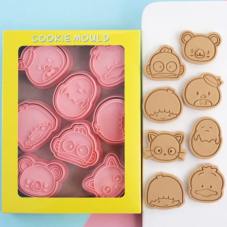 8 st/ set DIY Cartoon Mould Cookie ter Baking Tool