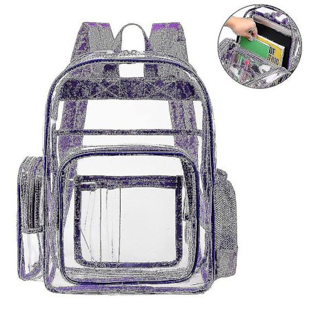 Klar PVC Rygsæk Fashion Transparent PVC Skole Taske Holdbar