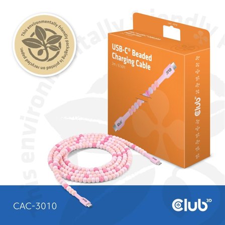 Club 3D Usb-C Beaded Cable Pink