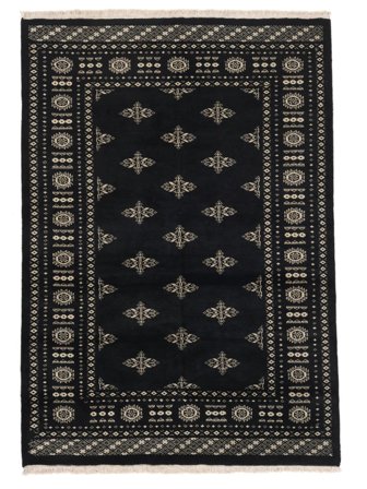Tappeto Pakistan Bukara 2Ply 140X202 Nero/Marrone (Lana, Pakistan)