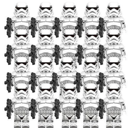 20pcs Star Wars Wooden Block Clone Trooper Figures 20pcs/set +base Plate