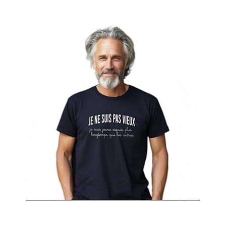 T-paita Miehet - Me Olemme Perhe - Sininen - Luomupuuvilla - Lyhyet Hihat