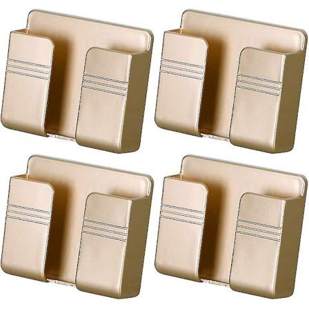 4 stk. Vægmonterede mobiltelefonopladerholdere, 3m selvklæbende mobiltelefonvægstativ (guld)