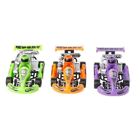 Legering Bilmodell Gokart Racing Spill Sport Kjøretøy Plast Motor Tilbake Trekk Leke