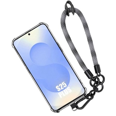 Coque för Samsung Galaxy S25 Plus (Galaxy S25+) - med Avtagbart Armband Grå - BOOLING