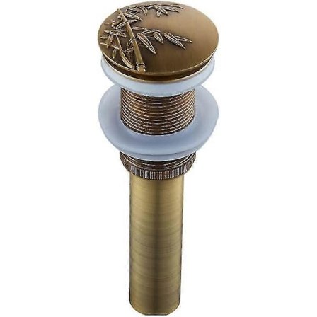 Automatisk Push Open Vask Afløbsprop Til Vaskekumme, Antik Messing Click-clack Pop-up Afløbsventil Uden Overløb, Afløb