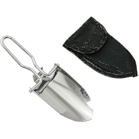 Mini sammenleggbar hakke i rustfritt stål, utendørs overlevelsesverktøy, hagearbeid, turhake, leveres i en Oxford-dukpose Ssxjv