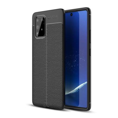 Samsung Galaxy S10 Lite - Litchi Skal - Svart Black Svart