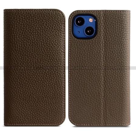 Läderfodral För Iphone13pro Max Grå Flap Stenig Plånbok All-