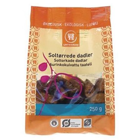 Urtekram Sundried Dates Ø 275 g, Helse & Madvarer, Tørret Frugt & Nødder, Tørret Frugt