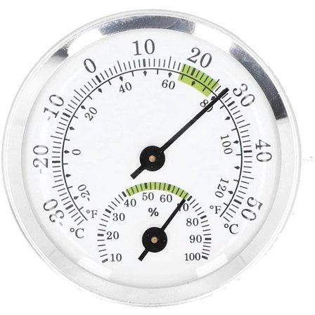 Mini Termometer-Hygrometer med Urtavla - -30~50°C - För Kylskåp & Cigarrlåda