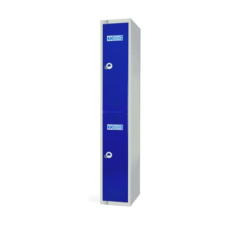 PPE locker, 2 doors, 1800x300x450 mm, dark blue