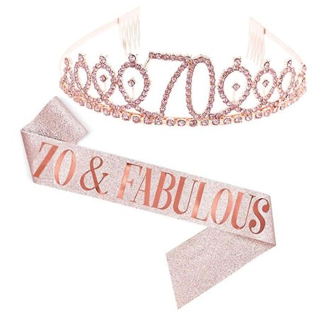 Naisten kimaltava Rhinestone Letter Print Sash Tiara Set syntymäpäivä