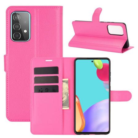 Samsung Galaxy A52 / A52s - Litchi Textur Fodral - Rosa Pink Rosa