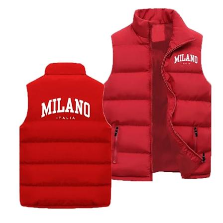 Oudoor Herrarnas Lyxig Varm Vindtät Sportdunjacka Milano-Tryck Vattentät Vandringsväst Red 02 Size XXL