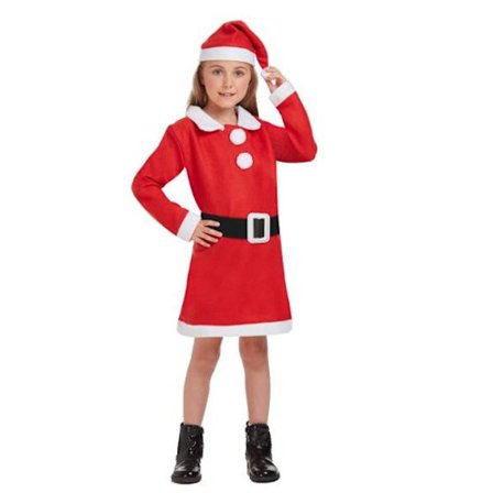 Nissepige kostume 3-4 år 3 dele nisse julemand