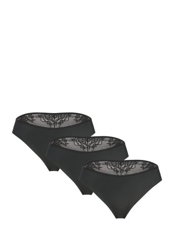 3-Pack Invisible Brasilian Lace Back Black Hunkemöller