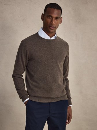 John Henric Men's Brauner Pullover Regular Fit Size L