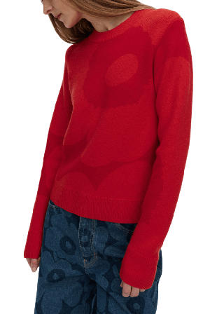 Marimekko Aukio Unikko Knitted pullover Tröjor Dam Röd S
