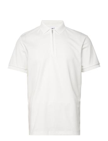 Slhfave Zip Ss Polo B White Selected Homme
