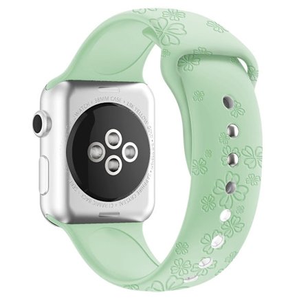 Apple Watch (41mm) söpö silikoninen ranneke - Vihreä Apila