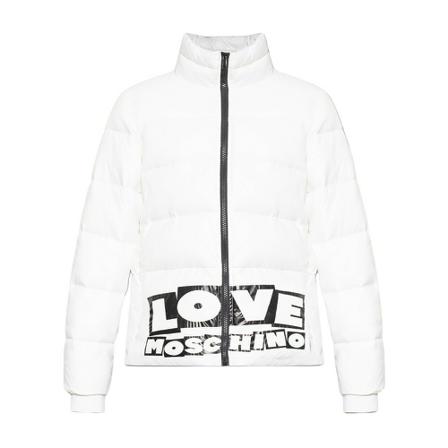 Love Moschino Down Jacka with logo vit, Dam, Dam, Storlek: 2XS