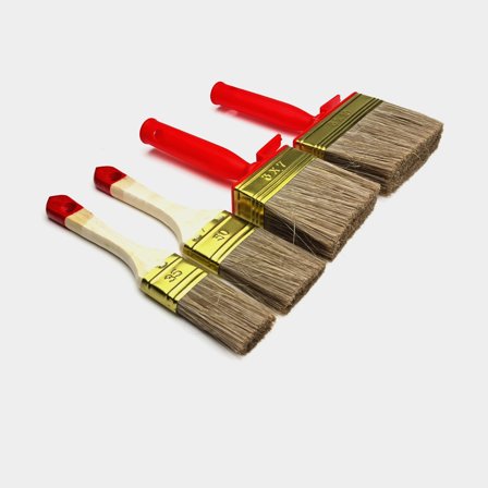 Pincéis para pintura de fundo / conjunto para óleo de madeira, 2 pincéis para fachadas com cabo de plástico e cerdas mistas (70 & 100 mm) + 2 pincéis 