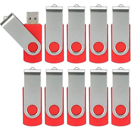 10-pack USB-minnen 2.0 - Svängbar - Jump Drive - Zip Drive - Hy 10-pack Röd