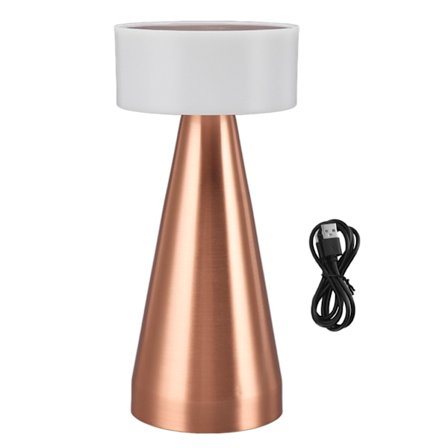 Bærbar LED-bordlampe med 3 fargetemperaturer Trinnløs dimming Oppladbar 1800mAh Rose Gold Nattbordslampe