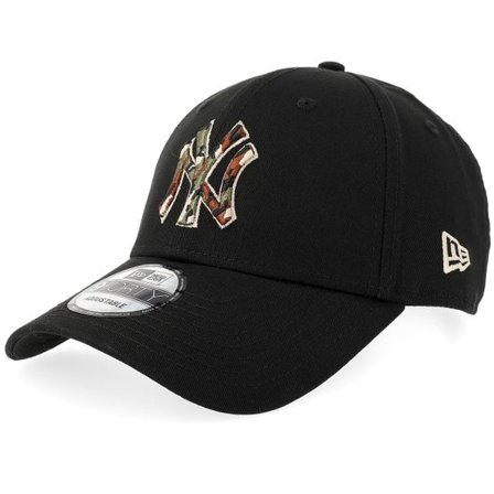 New Era - MLB Svart adjustable Keps - New York Yankees Outline Camo 9FORTY Black Adjustable @ Hatstore