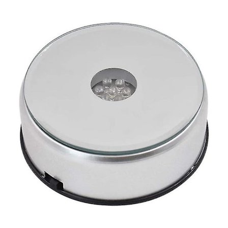 Drejeskive til udstilling af krystaller, glaskunst, LED farvet roterende krystaldisplaystand med USB-kabel (Fww)