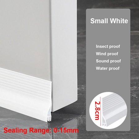 100cm Dørbunnstetning Trekkforsegling LITEN HVIT